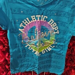 Total Girl Girls Blue Athletic Dept Graphic Tee Size 14½ - 16½